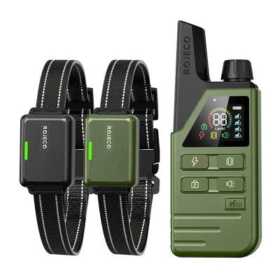 Rojeco DOG800 zelený elektronický výcvikový obojek pro psy, 2 ks v balení