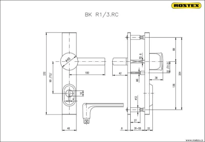 Rostex Kování bezp. R4/90mm bez vložky Cr-nerez