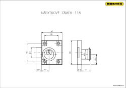 Rostex Zámek nábytkový 118/50 cyl.vlož.