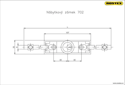 Rostex Zámek nábytkový 702A rozvor. bez tyčí