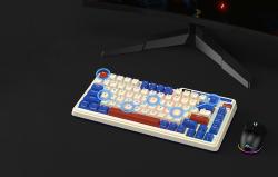 Royal Kludge Bezdrátová mechanická klávesnice KZZI K75 pro RGB, Moment Switch (retro modrá)