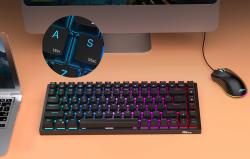 Royal Kludge Bezdrátová mechanická klávesnice RK84 RGB, červené spínače (černá)