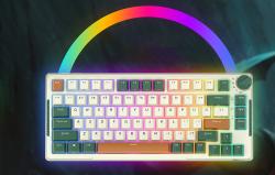 Royal Kludge Bezdrátová mechanická klávesnice RKH81 RGB, Sky cyan switch (zelený)