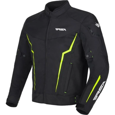 RSA Bolt černo-bílo-fluo žlutá pánská bunda na motorku