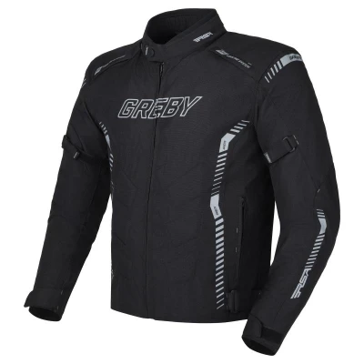 RSA Greby 2 černo-šedo-bílá pánská bunda na motorku