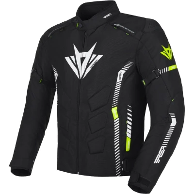RSA Rider černo-bílo-fluo žlutá pánská bunda na motorku