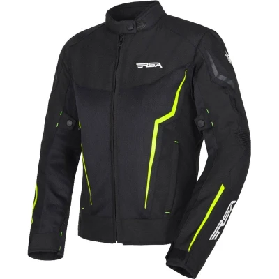 RSA Bolt černo-bílo-fluo žlutá dámská bunda na motorku