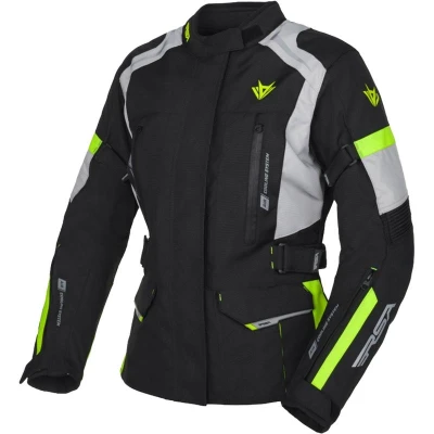 RSA EXO 2 černo-šedo-fluo žlutá dámská bunda na motorku