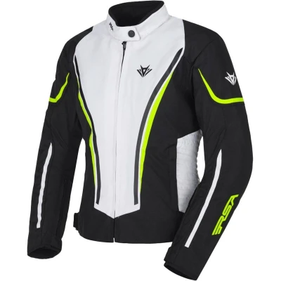 RSA Wasp bílo-černo-fluo žlutá dámská bunda na motorku