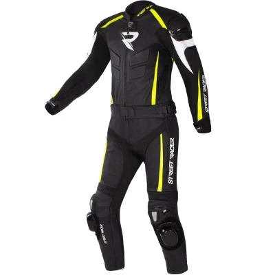 Street Racer Fast Track 2.1 černo-fluo žluto-bílá kožená kombinéza na motorku