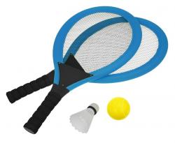 Rulyt Set na plážové hry tenis/badminton 2xraketa soft miček badm. Košík modrá Rulyt Set na plážové hry tenis/badminton 2xraketa soft miček badm. Košík modrá