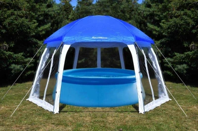 Rulyt zastřešení bazénu do průměru 3.66 m, modro-bílé