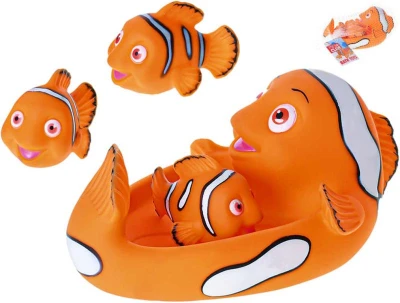 Ryba 20cm + 3 rybičky Mini Club baby sada do vany na koupání pro miminko Ryba 20cm + 3 rybičky Mini Club baby sada do vany na koupání pro miminko