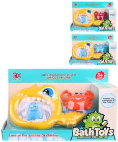 Rybář set síťka + 2 stříkací zvířátka do vany do vody 3 barvy plast Rybář set síťka + 2 stříkací zvířátka do vany do vody 3 barvy plast