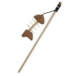 Rybářský prut hlavolam přírodní s rybou 40 cm Rybářský prut hlavolam přírodní s rybou 40 cm