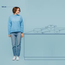Sada hrnců Mira s keramickým povrchem 5 ks, kouřově modrá