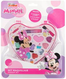 Sada krásy Disney Minnie Mouse srdce dětské šminky oční stíny + lesky na rty