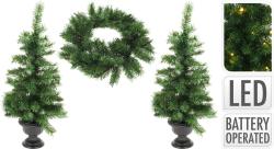 Sada vánoční LED (2xstromek 90cm v květníku,1xvěnec 53cm+osvětlení) ZE Sada vánoční LED (2xstromek 90cm v květníku,1xvěnec 53cm+osvětlení) ZE