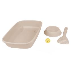 Sada WC s doplňky, béžová Sada WC s doplňky, béžová