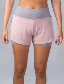 Salming Essential 2-in 1 Shorts Women DustyPink/Grey