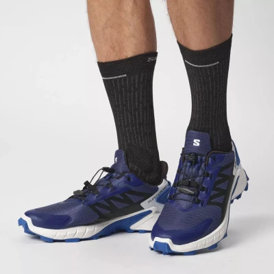 Salomon Supercross 4 M blue print/black/lapis blue pánské trailové boty