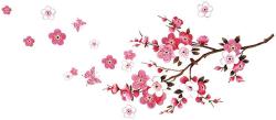 Samolepka na zeď Sakura třešňový květ samolepicí nástěnná dekorace Samolepka na zeď Sakura třešňový květ samolepicí nástěnná dekorace