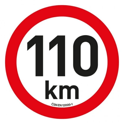 Samolepka omezení rychlosti 110 km/h reflexní (200 mm) Samolepka omezení rychlosti 110 km/h reflexní (200 mm)
