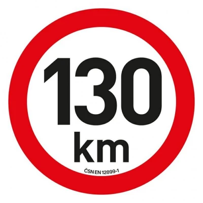 Samolepka omezení rychlosti 130 km/h reflexní (200 mm) Samolepka omezení rychlosti 130 km/h reflexní (200 mm)