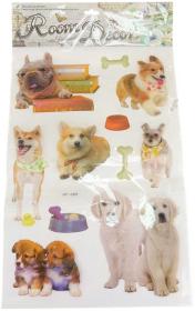 Samolepky 2D/3D psi a kočky 11ks třpytivá nástěnná dekorace na zeď různé druhy