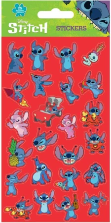 Samolepky Lilo a Stitch 25ks opakovaně použitelné 1 arch Samolepky Lilo a Stitch 25ks opakovaně použitelné 1 arch