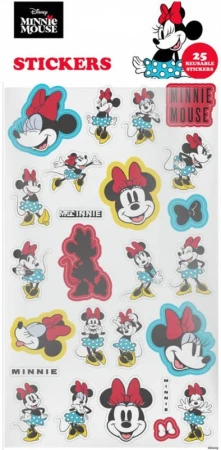Samolepky Minnie Mouse 25ks opakovaně použitelné 1 arch Samolepky Minnie Mouse 25ks opakovaně použitelné 1 arch