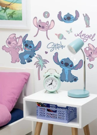 Samolepky na stěnu Disney Stitch Angel nástěnná dekorace 58ks