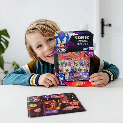 Samolepky s pozadím ježek Sonic set 3 archy dárkový box