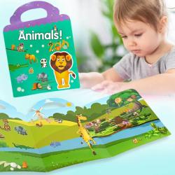 Samolepky zvířátka v ZOO Kniha plná samolepek AJ