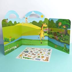 Samolepky zvířátka v ZOO Kniha plná samolepek AJ