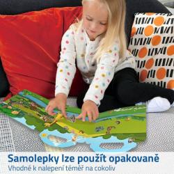 Samolepky zvířátka v ZOO Kniha plná samolepek AJ
