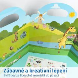 Samolepky zvířátka v ZOO Kniha plná samolepek AJ
