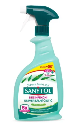 SANYTOL Dezinfekce univerz.čistič EUKALYPTUS sprej 500ml+50% ZDARMA SANYTOL SANYTOL Dezinfekce univerz.čistič EUKALYPTUS sprej 500ml+50% ZDARMA SANYTOL