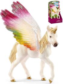 Schleich Koník okřídlený duhový jednorožec hříbě figurka ručně malovaná