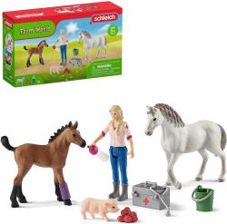 Schleich Návštěva lékaře u klisny a hříběte herní set 2 koníci s doplňky Schleich Návštěva lékaře u klisny a hříběte herní set 2 koníci s doplňky