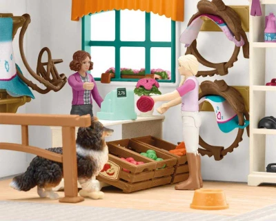 Schleich Obchod pre kone herný set koník so 2 figúrkami s doplnkami plast