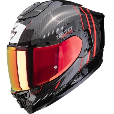 Scorpion EXO-1500 Carbon Air Zity černo-červená integrální helma na motorku