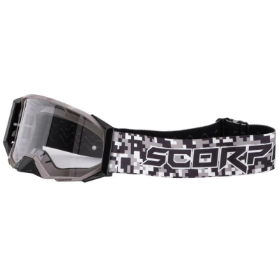 Scorpion E24 camo se čirým plexi motokrosové brýle