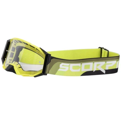 Scorpion E24 fluo žluto-černé motokrosové brýle s čirým plexi