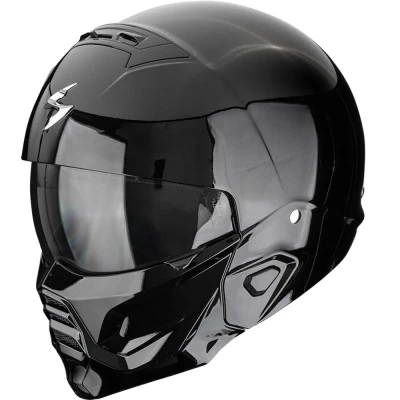 Scorpion EXO-COMBAT II Solid černá otevřená helma s maskou