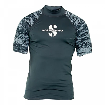 Scubapro Pánské lycrové triko RASHGUARD GRAPHITE UPF50, krátký rukáv