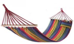 Sedco Hojdacia bavlnená sieť 200x80cm s výstuhou a vankúšikom - viacfarebná