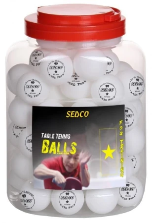 Sedco Míčky na stolní tenis for TRAINING 1* CELL FREE 60ks - dóza - bílé Sedco Míčky na stolní tenis for TRAINING 1* CELL FREE 60ks - dóza - bílé