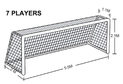 Sedco Síť kopaná FTN02 - 5,5x2,1x2 m - SET NA DVĚ BRANKY