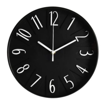 Segnale Hodiny nástěnné s 3D čísly 25 cm černá Segnale Hodiny nástěnné s 3D čísly 25 cm černá